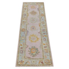 Oushak Rug Oriental Hand Knotted Turkish Oushak 3' x 10'7" #83