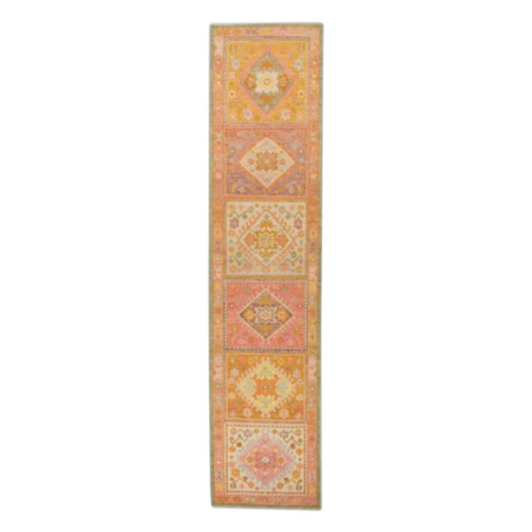 Oushak Rug Oriental Hand Knotted Turkish Oushak 3' x 13'1" #712