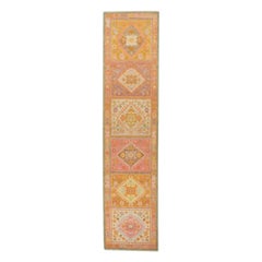Oushak Rug Oriental Hand Knotted Turkish Oushak 3' x 13'1" #712