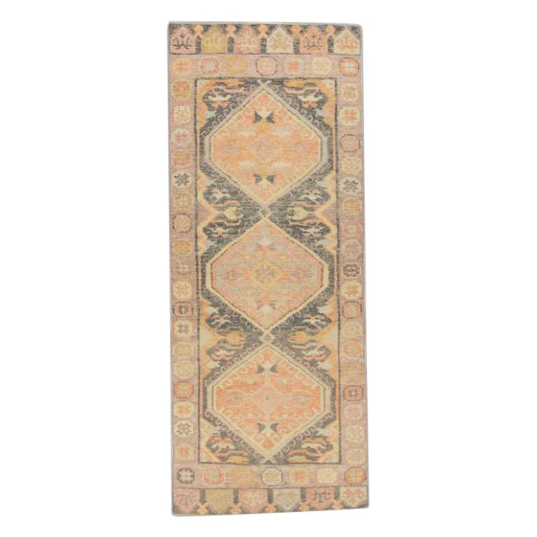 Alfombra Oushak Oriental Anudada a Mano Turca Oushak 2'11" x 7'5" #878