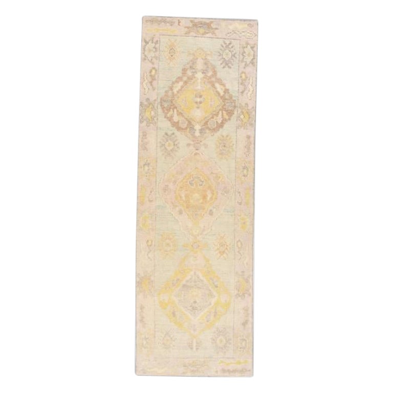 Oushak Rug Oriental Hand Knotted Turkish Oushak 2'8" x 8'4" #920