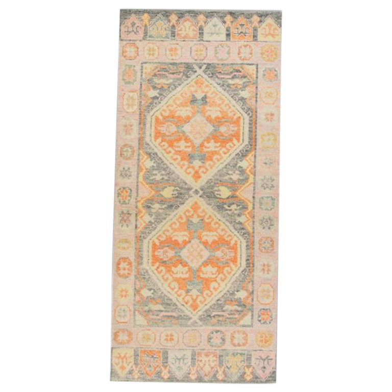 Oushak Rug Oriental Hand Knotted Turkish Oushak 3' x 6'8" #1502 For Sale