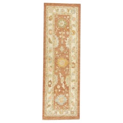 Alfombra Oushak Oriental Anudada a Mano Turca Oushak 2'7" x 8'3" #706