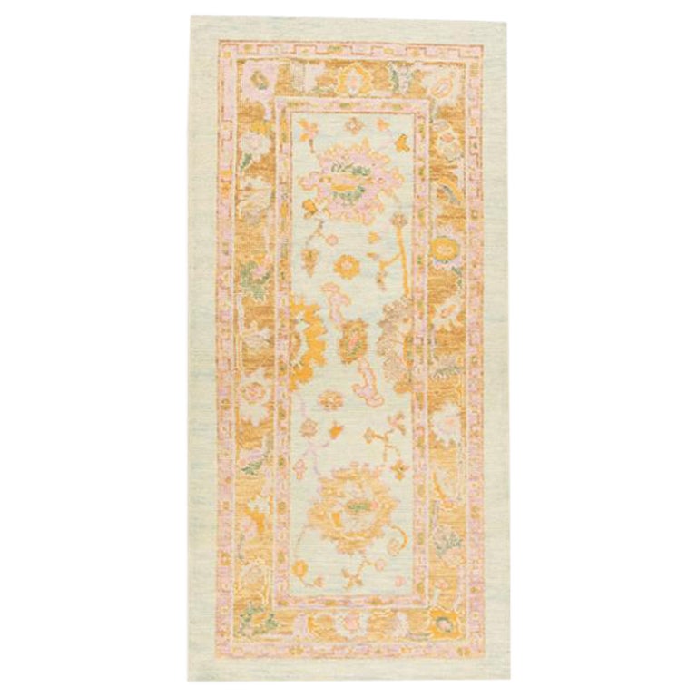 Oushak Rug Oriental Hand Knotted Turkish Oushak 2'10" x 5'9" #1494