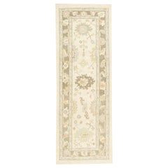 Alfombra Oushak Oriental Anudada a Mano Turca Oushak 2'9" x 7'9" #679