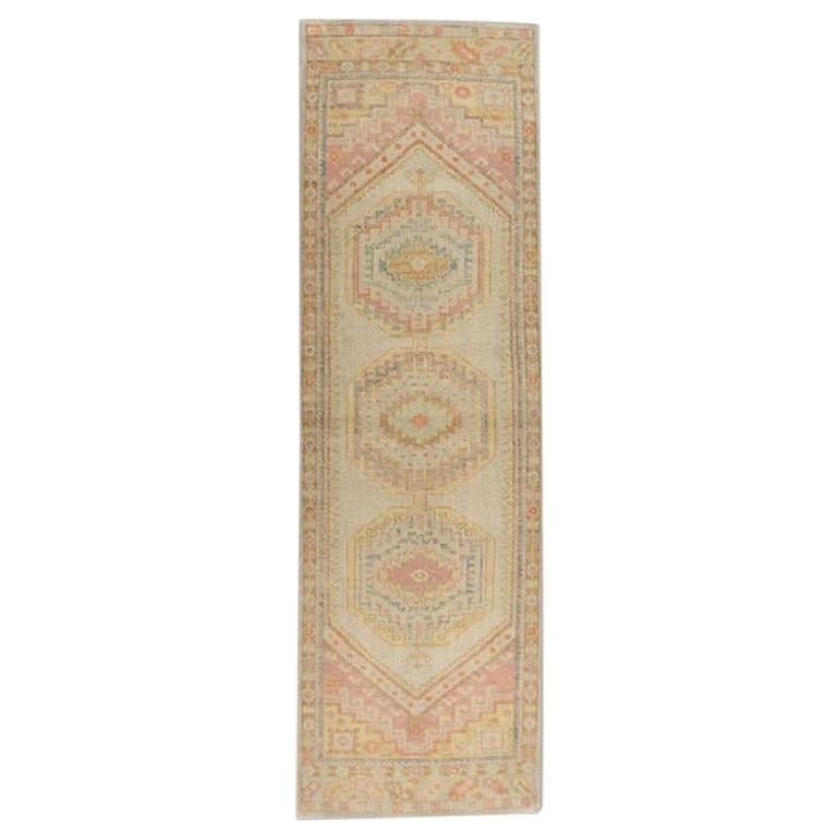 Oushak-Teppich Orientalischer handgeknüpfter türkischer Oushak 3'2" x 10'2" #876