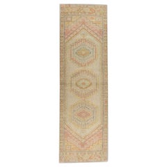Alfombra Oushak Oriental Anudada a Mano Turca Oushak 3'2" x 10'2" #876