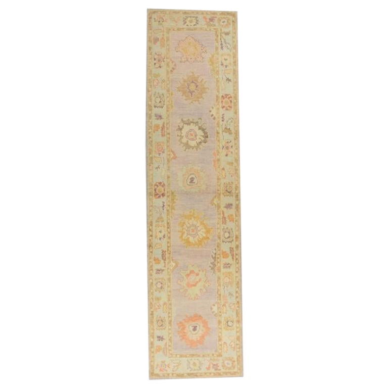 Oushak Rug Oriental Hand Knotted Turkish Oushak 3' x 11'8" #686