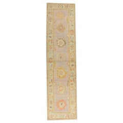 Oushak Rug Oriental Hand Knotted Turkish Oushak 3' x 11'8" #686