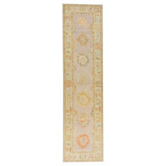 Oushak Rug Oriental Hand Knotted Turkish Oushak 3' x 11'10" #687