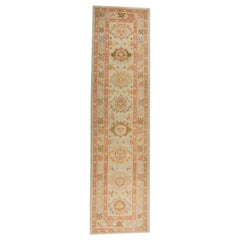 Alfombra Oushak Oriental Anudada a Mano Turca Oushak 3' x 11'7" #657