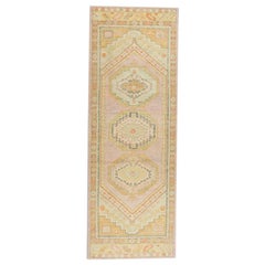 Tapis oriental noué à la main turc Oushak 3'1" x 8'10" n°648