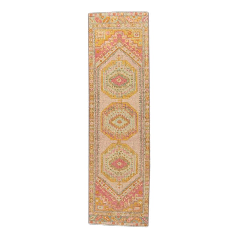 Oushak Rug Oriental Hand Knotted Turkish Oushak 2'11" x 10'5" #721