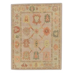 Oushak Rug Oriental Hand Knotted Turkish Oushak 5'3" x 6'8" #486