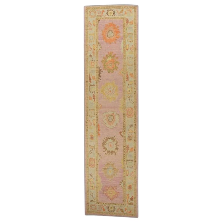 Oushak-Teppich Orientalischer handgeknüpfter türkischer Oushak 3'1" x 12' #500