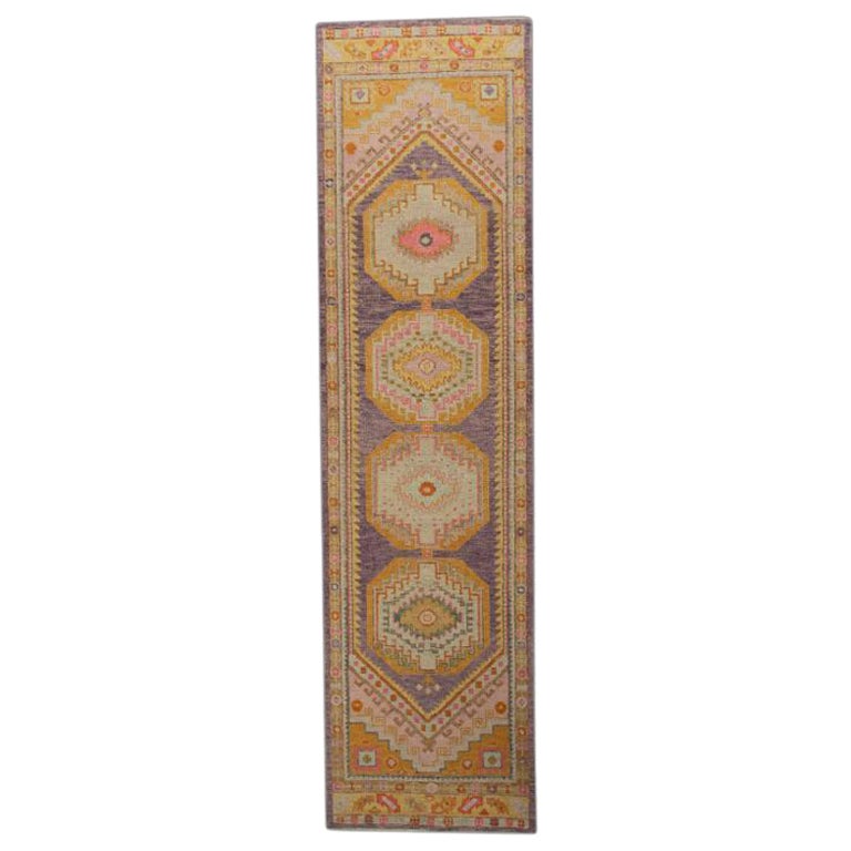Oushak Rug Oriental Hand Knotted Turkish Oushak 3'1" x 11'10" #333