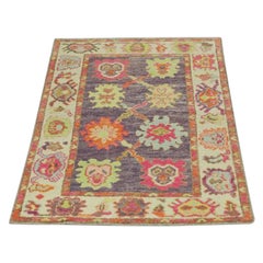 Alfombra Oushak Oriental Anudada a Mano Turca Oushak 2'9" x 4'9" #88