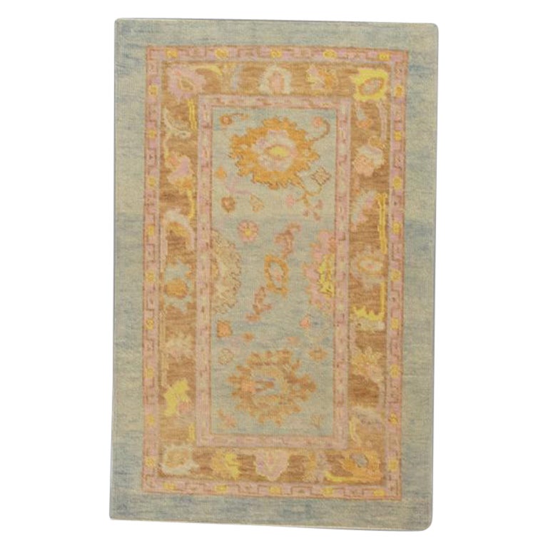 Oushak-Teppich Orientalischer handgeknüpfter türkischer Oushak 3'2" x 4'11" #85