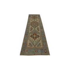 Tappeto Oushak Orientale annodato a mano Turco Oushak 3'1" x 12'2" #2272