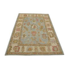 Alfombra Oushak Oriental Anudada a Mano Turca Oushak 5'1" x 6'11" #2207