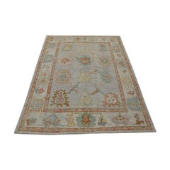 Oushak Rug Oriental Hand Knotted Turkish Oushak 5'4" x 6'10" #2104