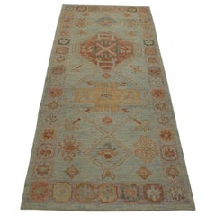 Oushak Rug Oriental Hand Knotted Turkish Oushak 3'2" x 7' #2171
