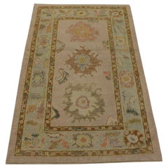 Oushak Rug Oriental Hand Knotted Turkish Oushak 3'3" x 5'1" #2313