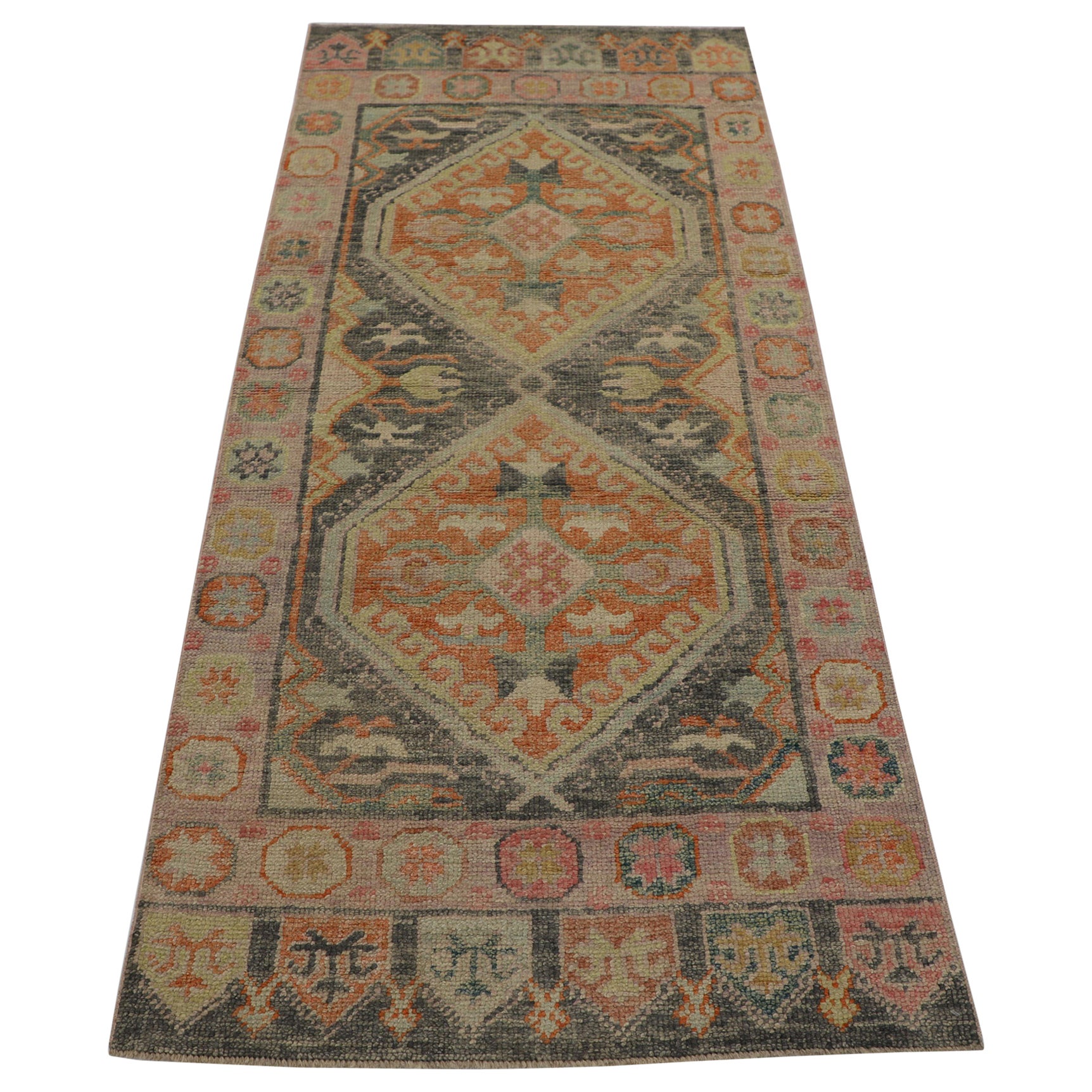 Tappeto Oushak Orientale annodato a mano Turco Oushak 2'11" x 6'7" #2295