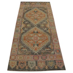 Tapis oriental noué à la main turc Oushak 2'11" x 6'7" n° 2295