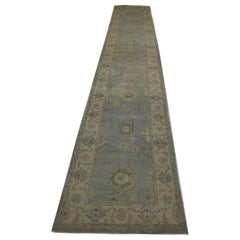 Alfombra Oushak Oriental Anudada a Mano Turca Oushak 3' x 17'5" #2340