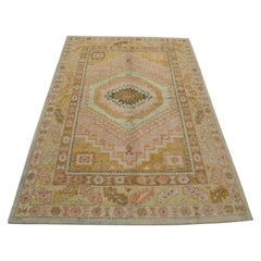Oushak Rug Oriental Hand Knotted Turkish Oushak 5'1" x 7'3" #2305