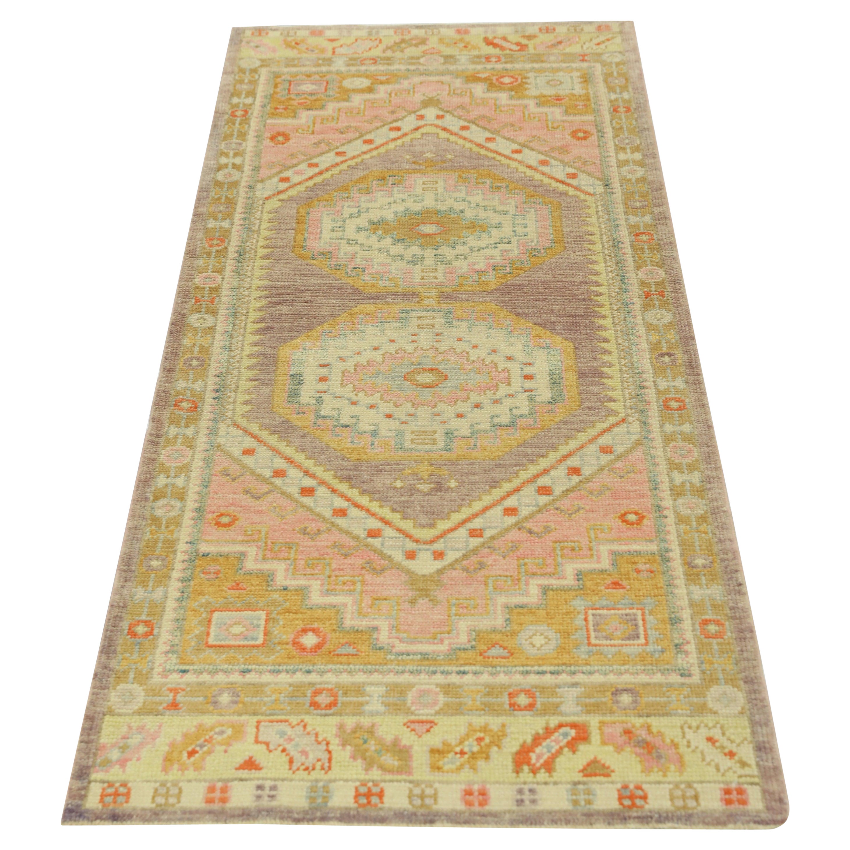 Oushak-Teppich Orientalischer handgeknüpfter türkischer Oushak 3'1 x 7'6" #682