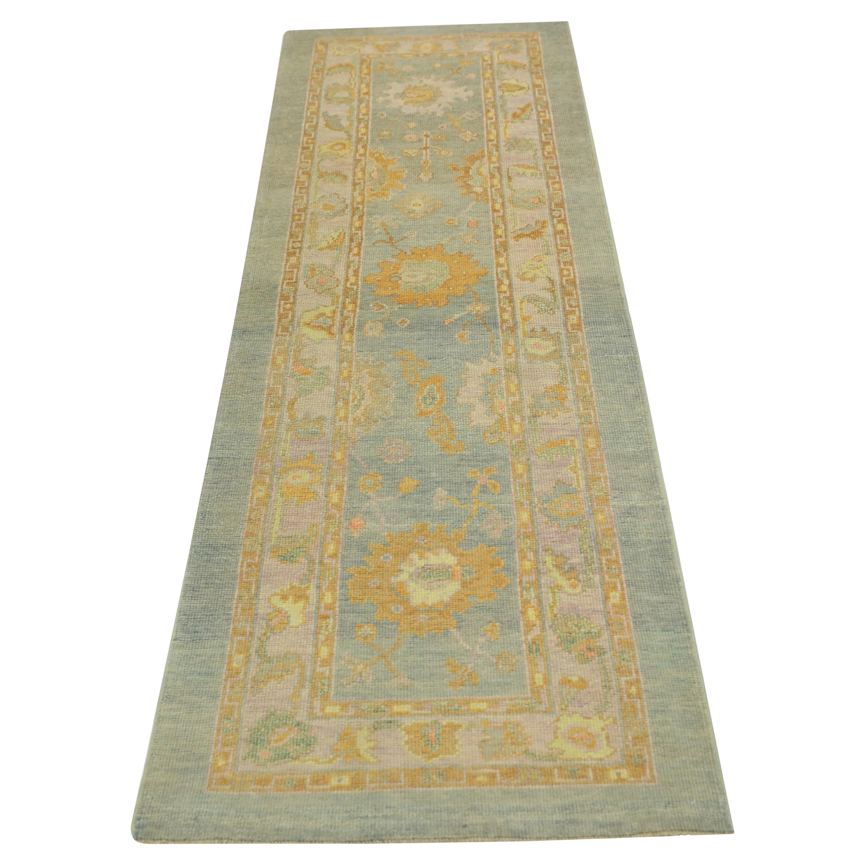 Oushak-Teppich Orientalischer handgeknüpfter türkischer Oushak-Teppich 3' x 9'8" #679