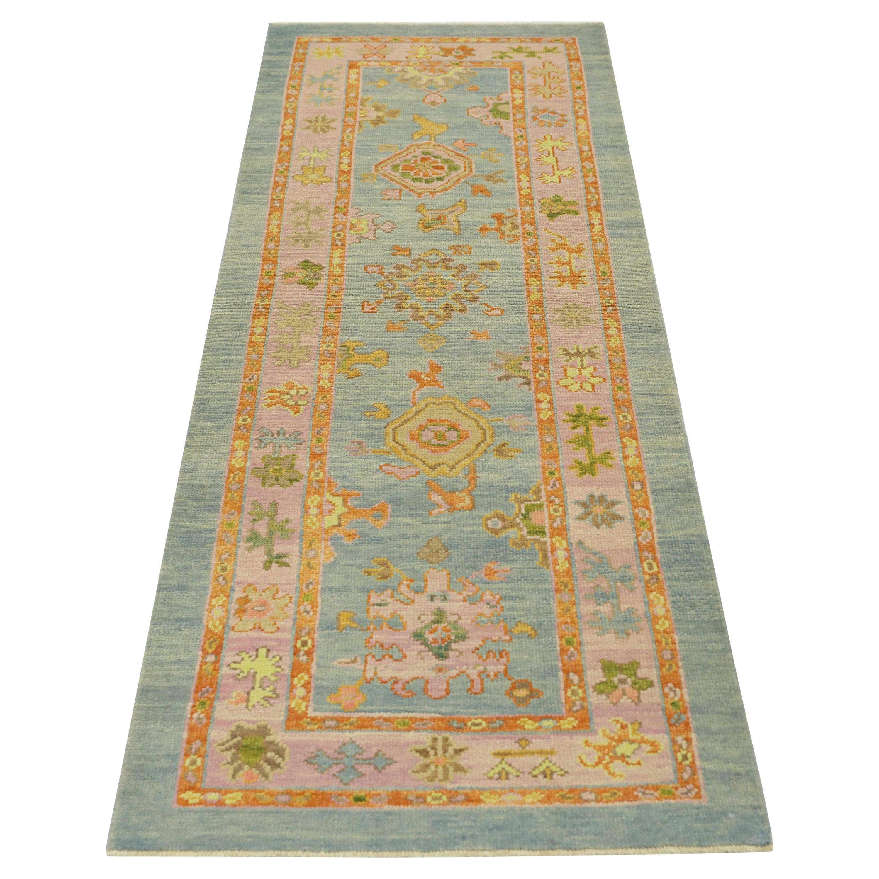 Oushak Rug Oriental Hand Knotted Turkish Oushak 3' x 8'6" #753
