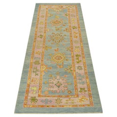 Oushak Rug Oriental Hand Knotted Turkish Oushak 3' x 8'6" #753