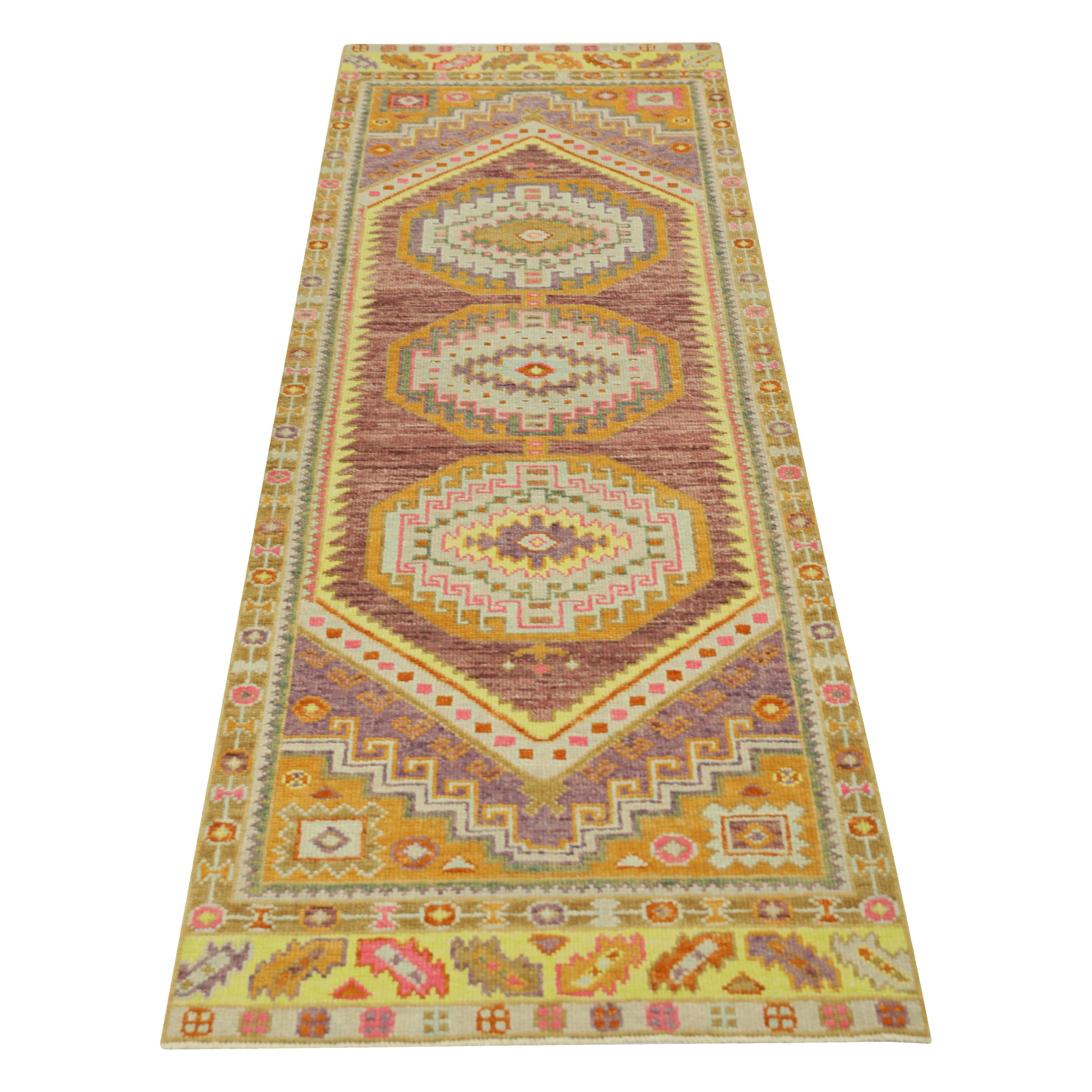 Oushak Rug Oriental Hand Knotted Turkish Oushak 3' x 9' #697