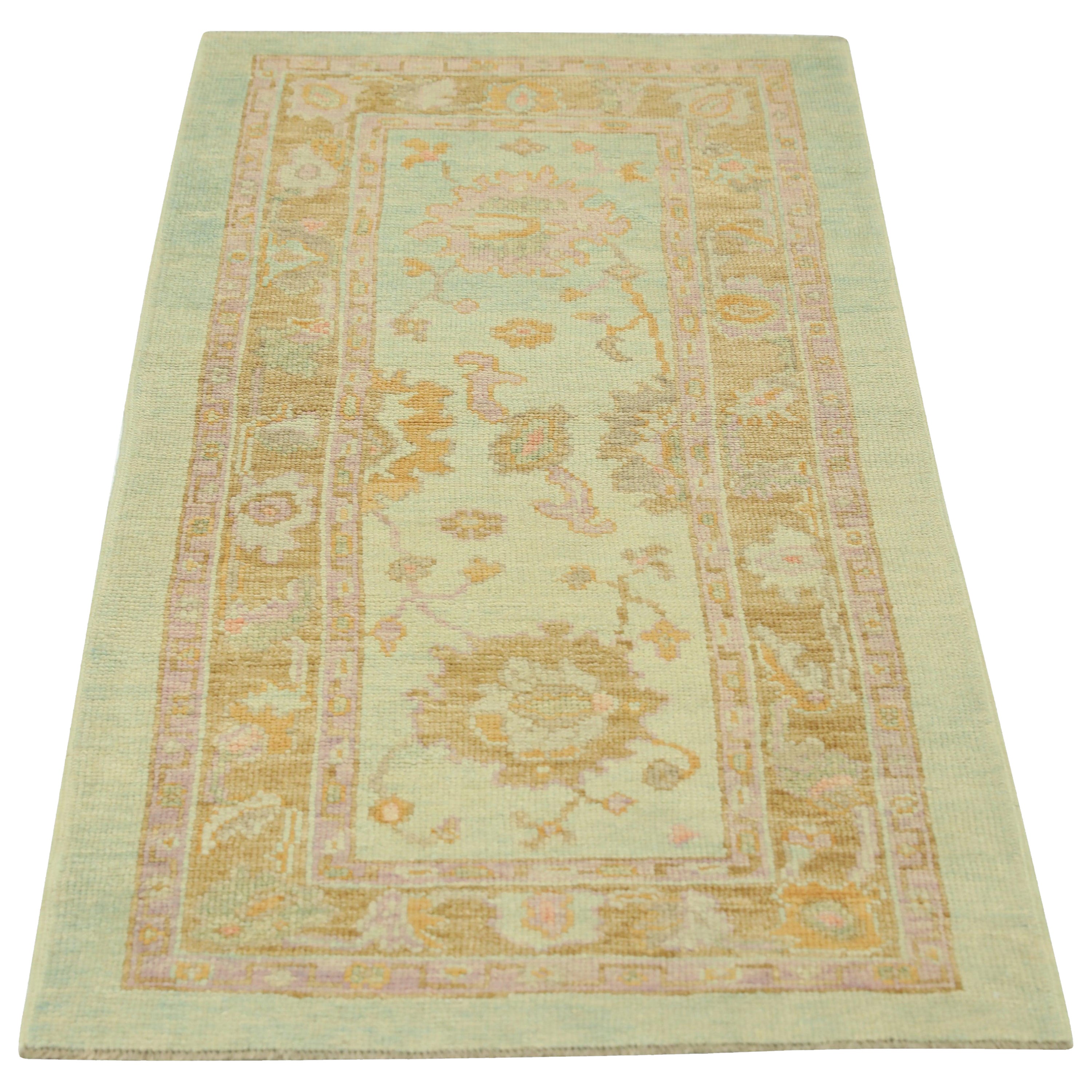 Oushak Rug Oriental Hand Knotted Turkish Oushak 3' x 6'4" #649