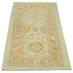 Alfombra Oushak Oriental Anudada a Mano Turca Oushak 3' x 6'4" #649