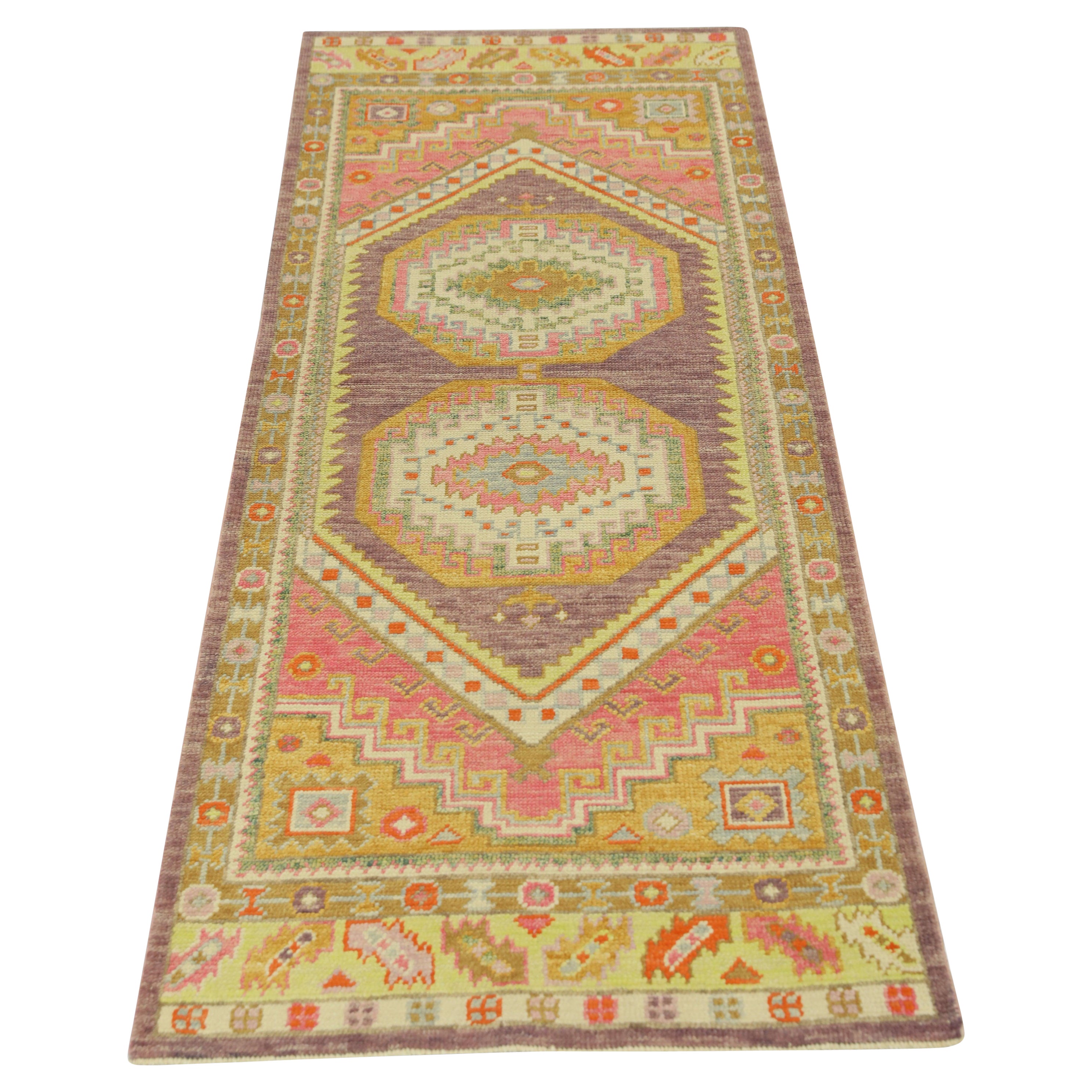 Oushak Rug Oriental Hand Knotted Turkish Oushak 3' x 8'3" #652
