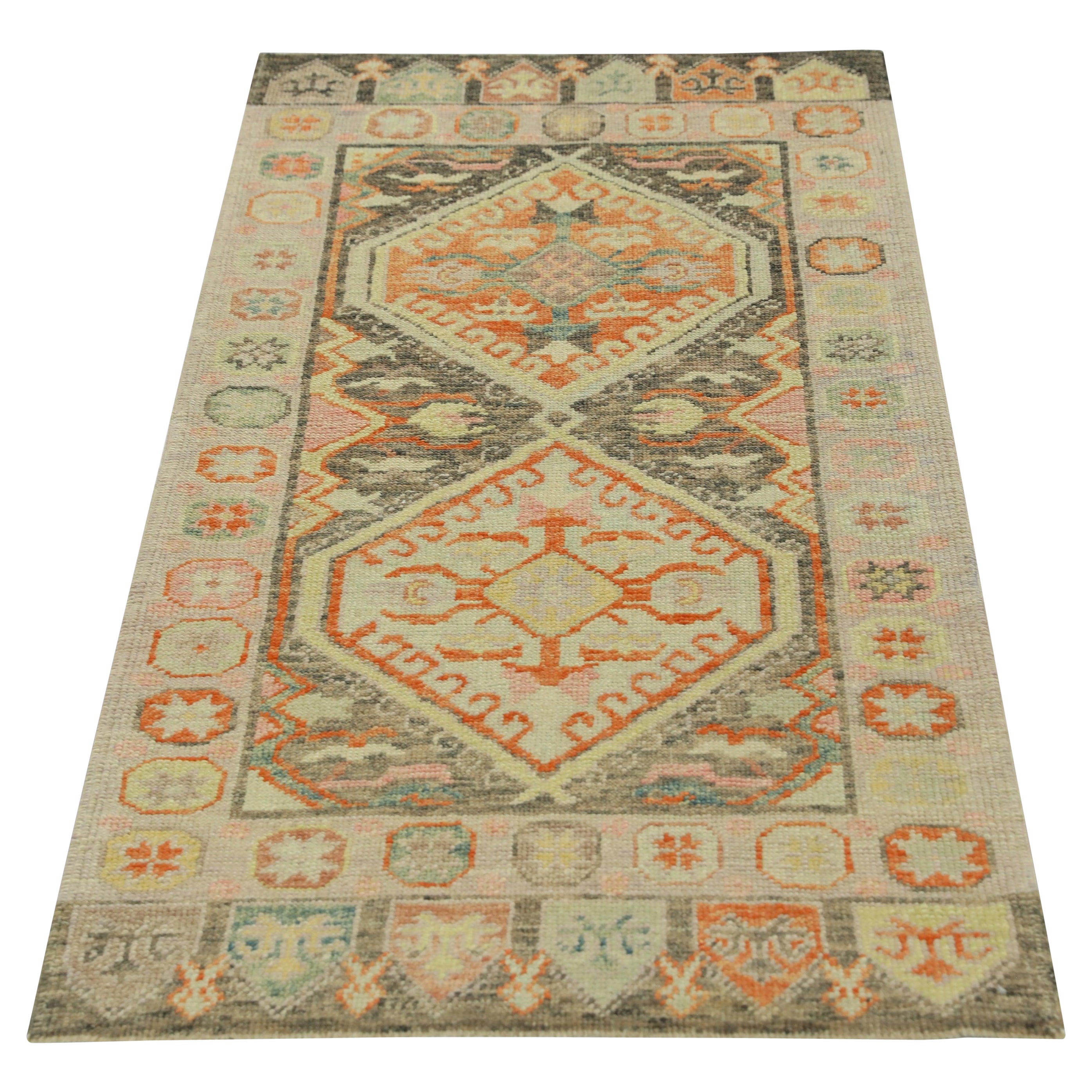 Oushak Rug Oriental Hand Knotted Turkish Oushak 3'1 x 6'6" #751 For Sale