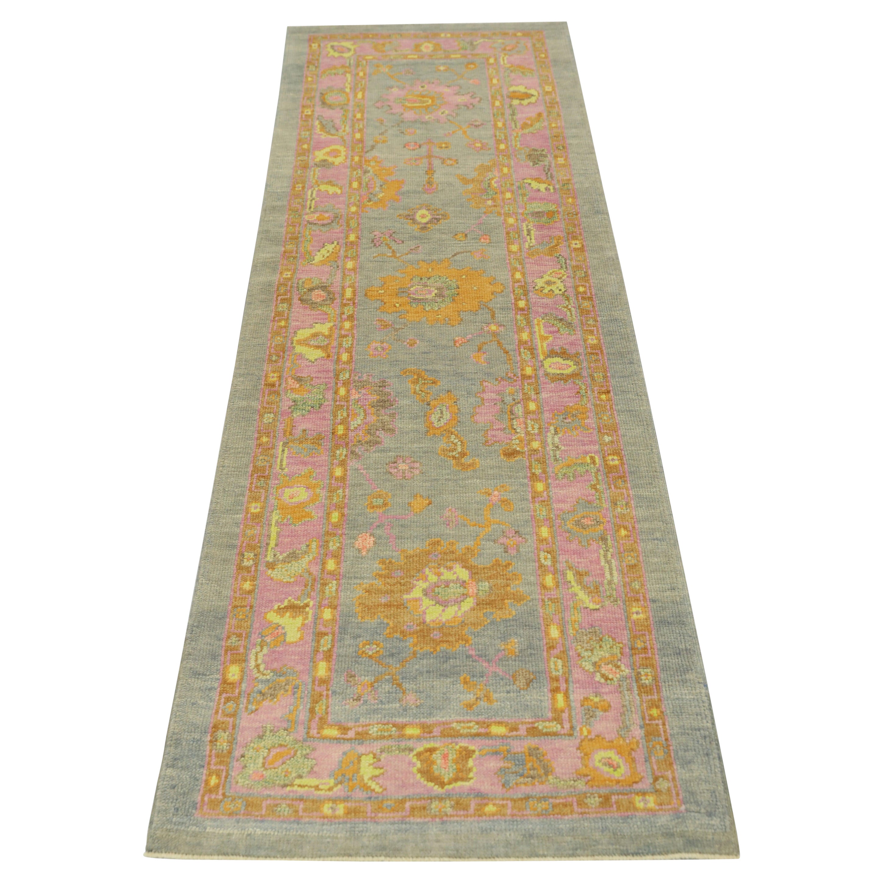Oushak-Teppich Orientalischer handgeknüpfter türkischer Oushak 2'11" x 9'4" #703