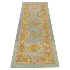 Alfombra Oushak Oriental Anudada a Mano Turca Oushak 2'11 x 8'3" #666