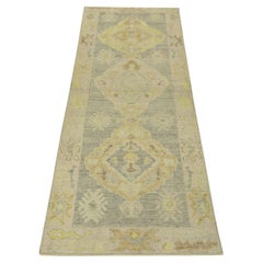 Alfombra Oushak Oriental Anudada a Mano Turca Oushak 2'9" x 8'3" #665