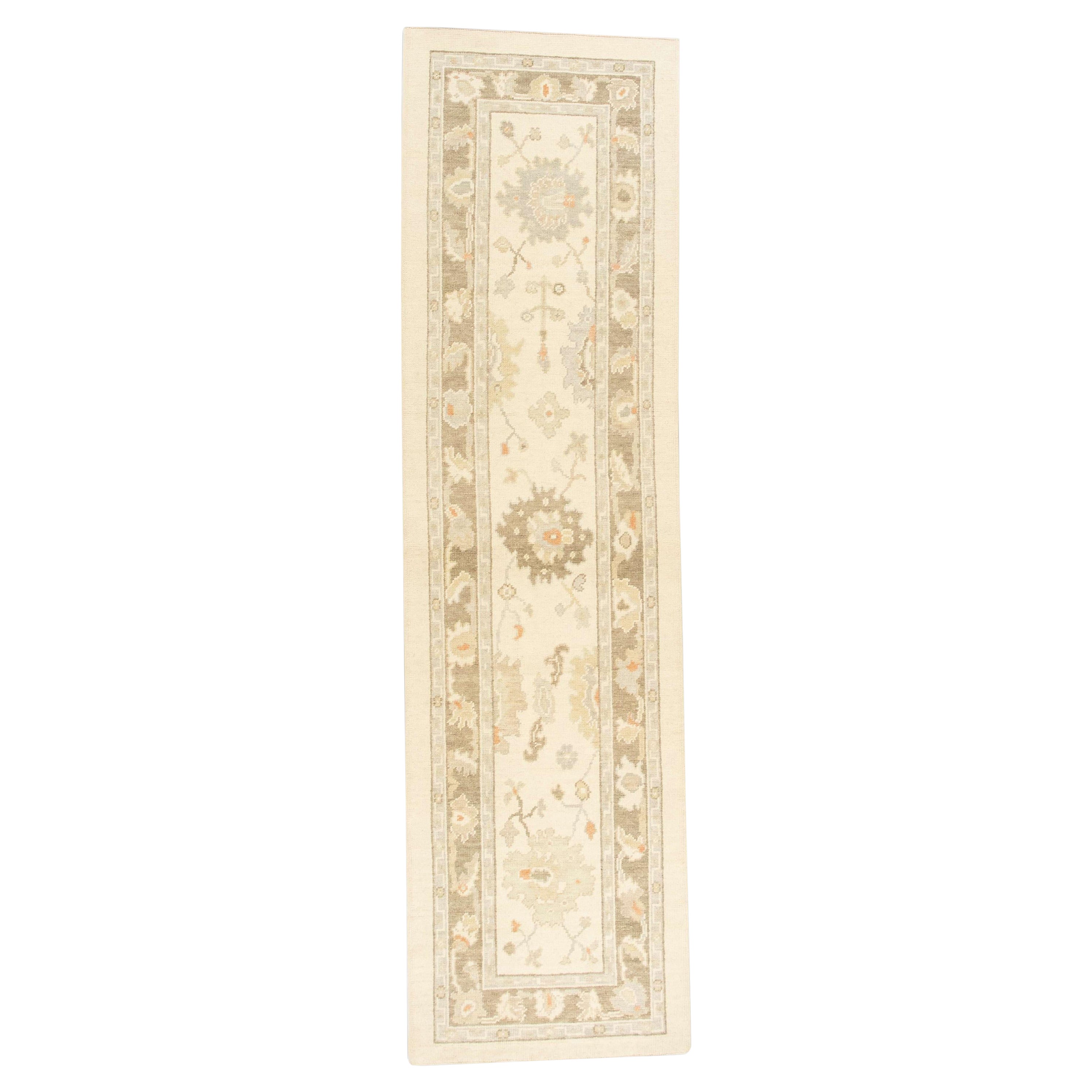 Oushak Rug Oriental Hand Knotted Turkish Oushak 2'8" x 9'11" #566