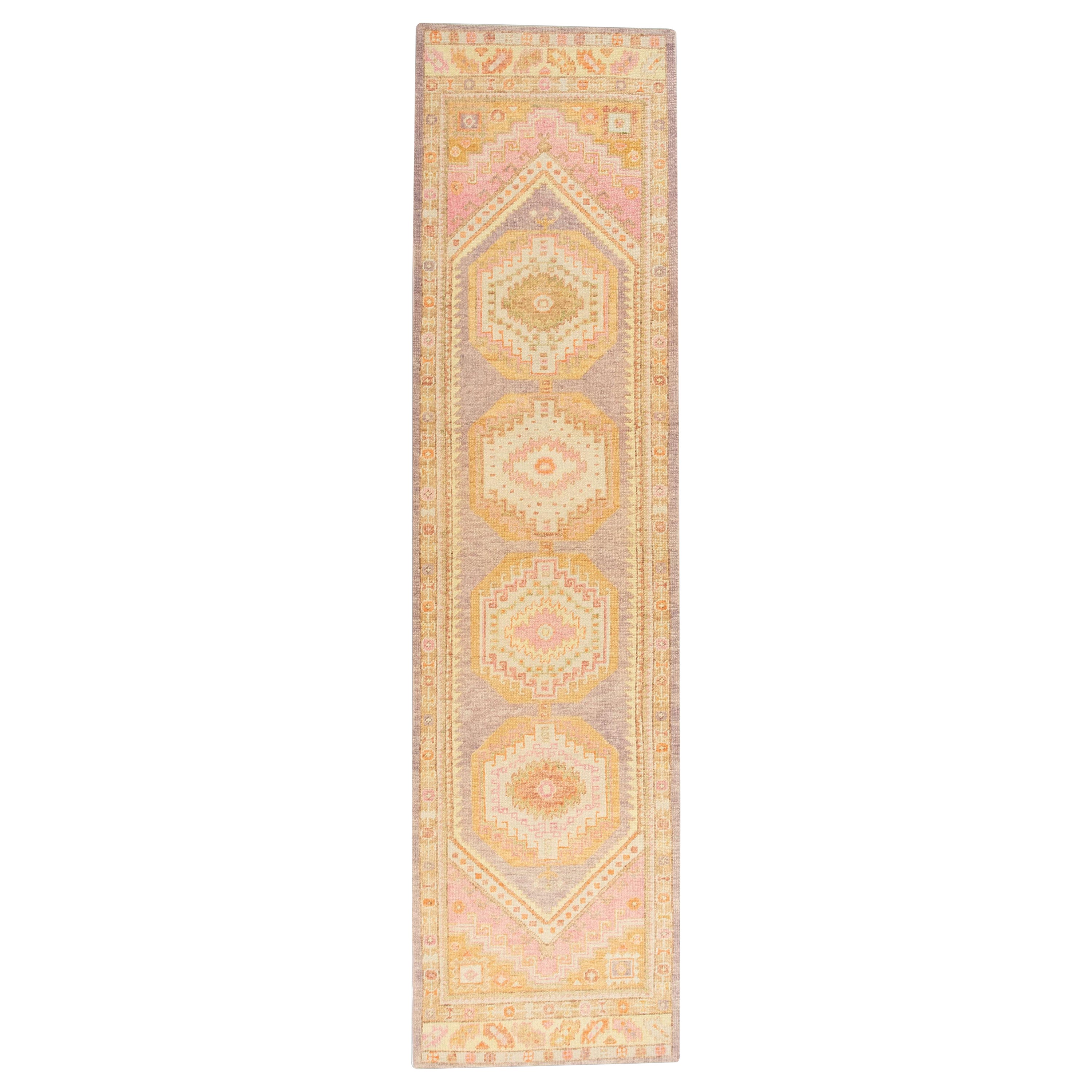 Oushak Rug Oriental Hand Knotted Turkish Oushak 3' x 11'9" #882