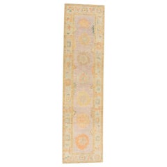 Alfombra Oushak Oriental Anudada a Mano Turca Oushak 2'10" x 11' #934