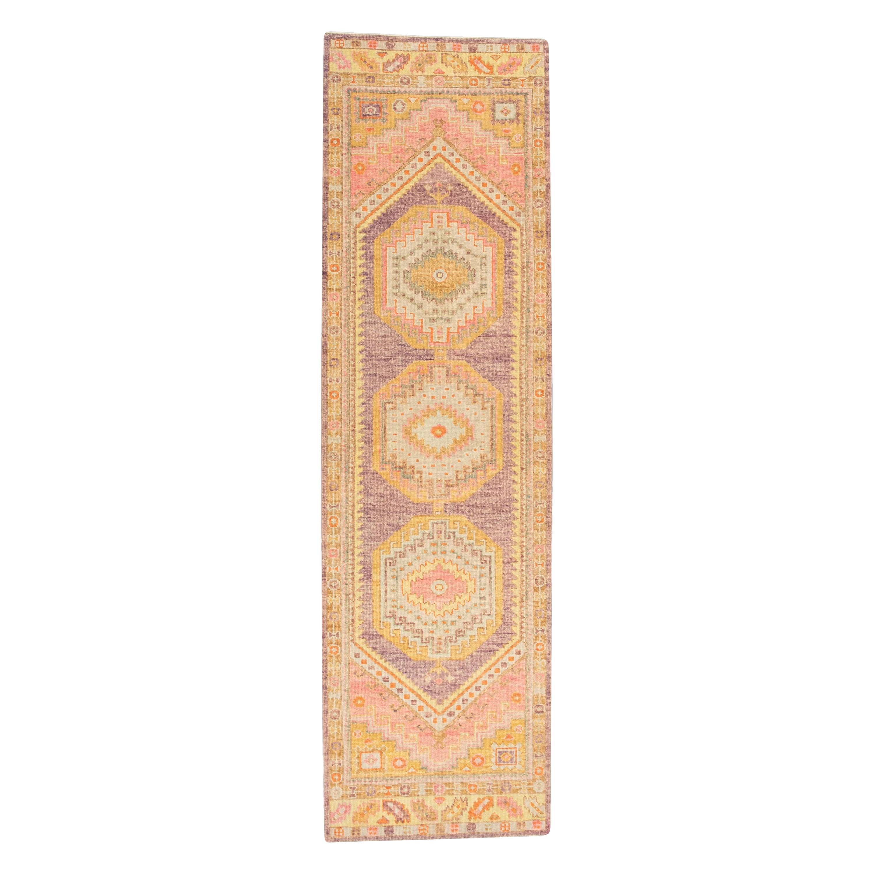 Oushak Rug Oriental Hand Knotted Turkish Oushak 3' x 10'6" #885