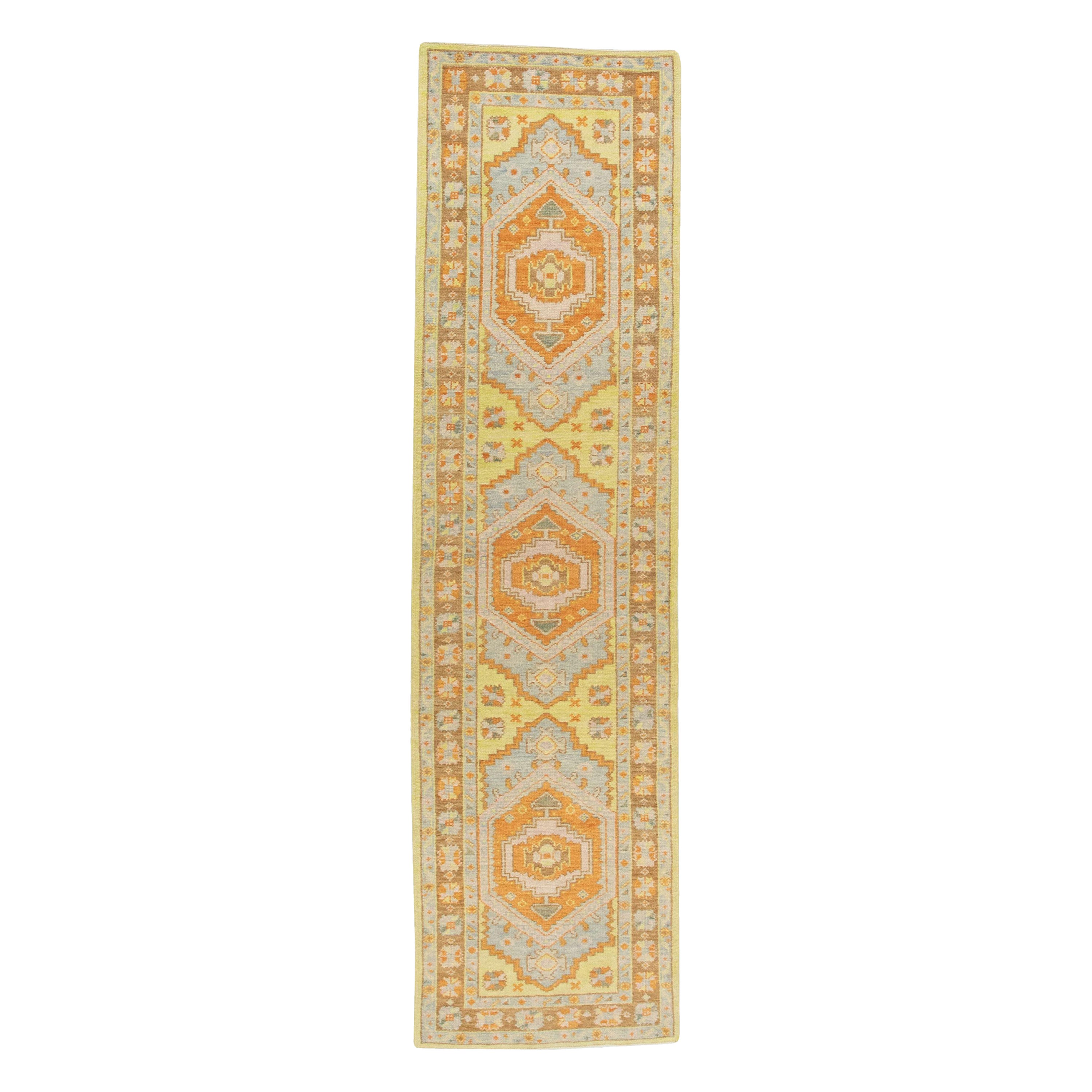 Oushak Rug Oriental Hand Knotted Turkish Oushak 2'9" x 10'5" #691