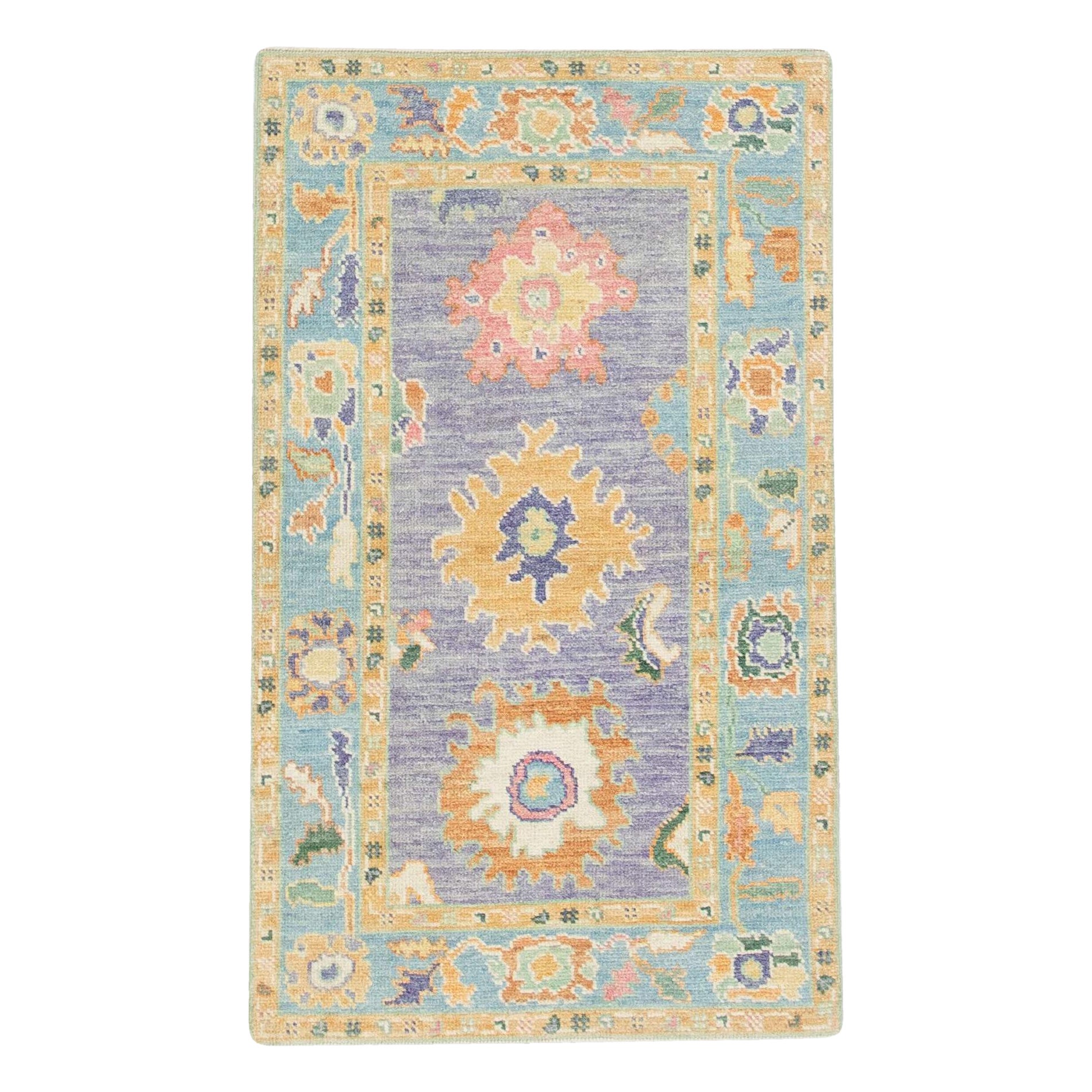 Oushak Rug Oriental Hand Knotted Turkish Oushak 2'11" x 4'10" #806