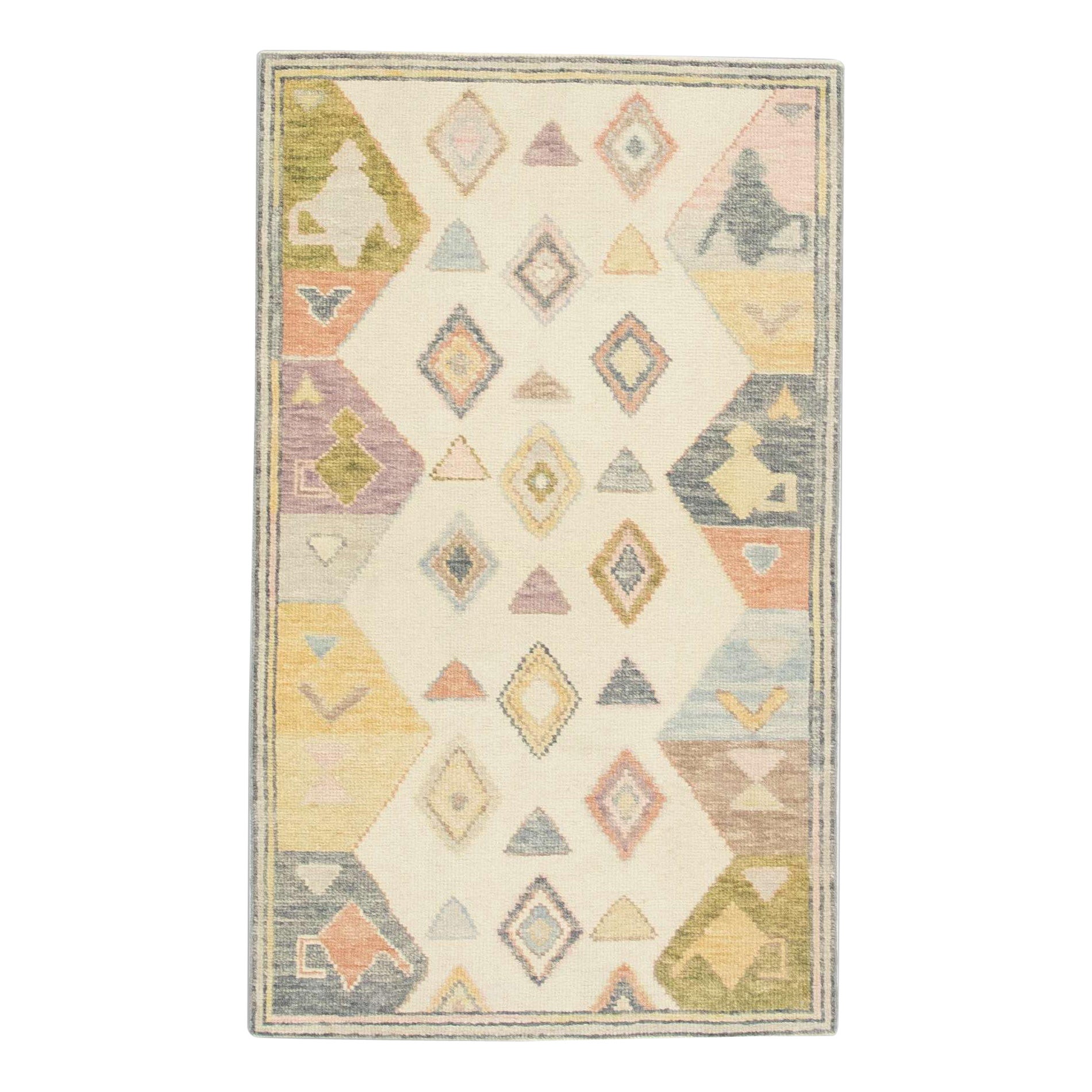 Oushak Rug Oriental Hand Knotted Turkish Oushak 2'11" x 4'10" #821